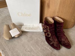 Orig. Chloe Susanna nieten Boots Stiefeletten Leder 38 38,5