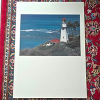 Edle Offset-Lithografie "Diamant Head Lighthouse, Hawai"