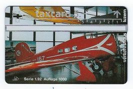 Taxcard Flugzeug Verkehrshaus Luzern ICCA 1992 ungebraucht