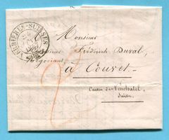 Faltbrief von Verrieres-Suisse nach Couvet 1847
