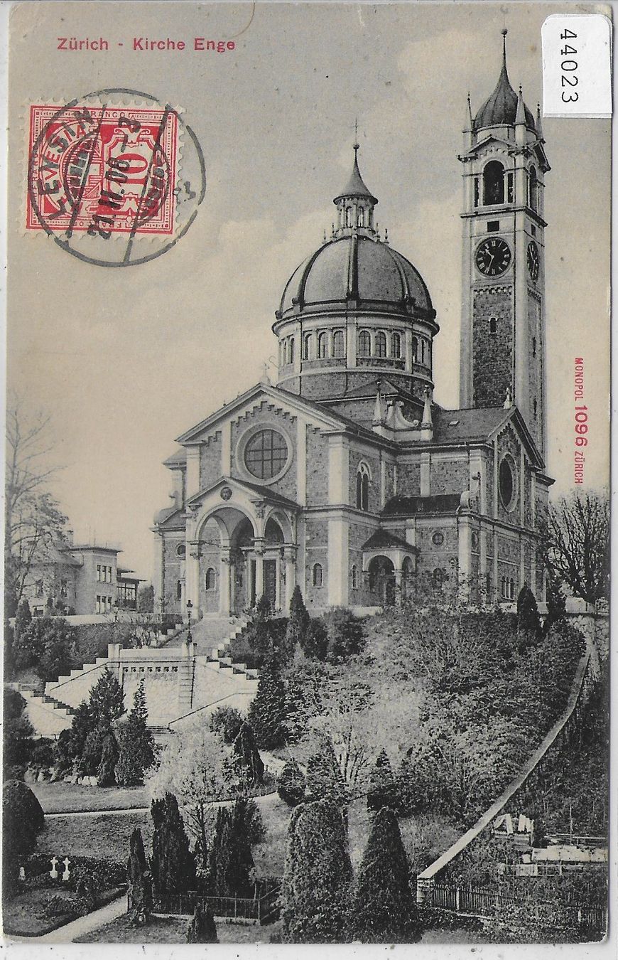 Cartoline postali: Zürich - Kirche Enge – Usato da Ettingen venduto da Kartenplanet