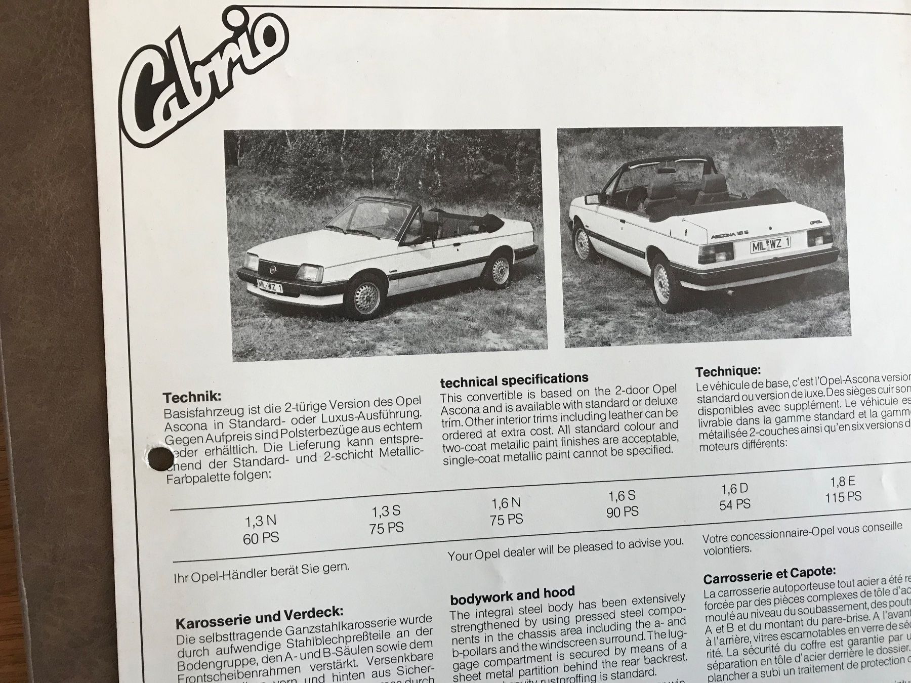 Dokumente: Opel Cabrio – Gebraucht aus Balterswil von Jeko1967 1