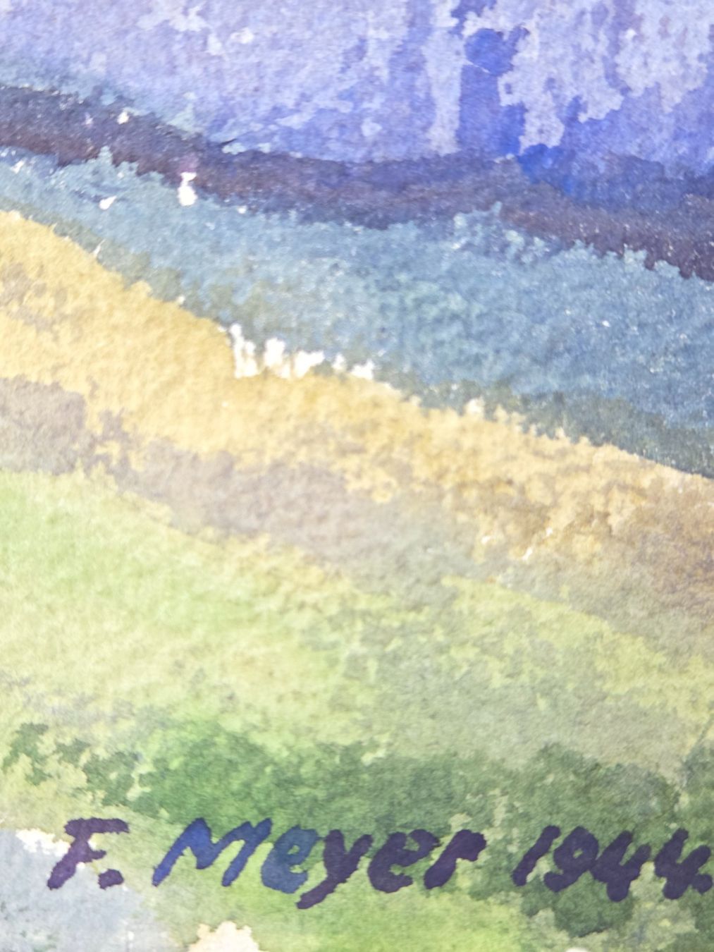Gemälde: Aquarell Ferdinand Meyer-Streiff Amden SG 1944 – Gebraucht aus Rheinfelden von Badelus 1