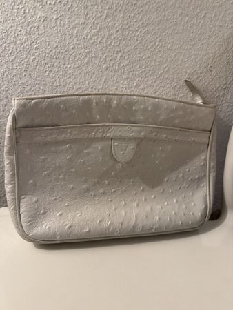 Sac vintage blanc style autruche