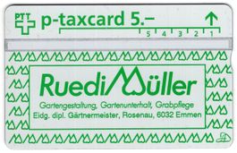 Ruedi Müller, Gärtnermeister, Emmen - seltene Firmen Taxcard