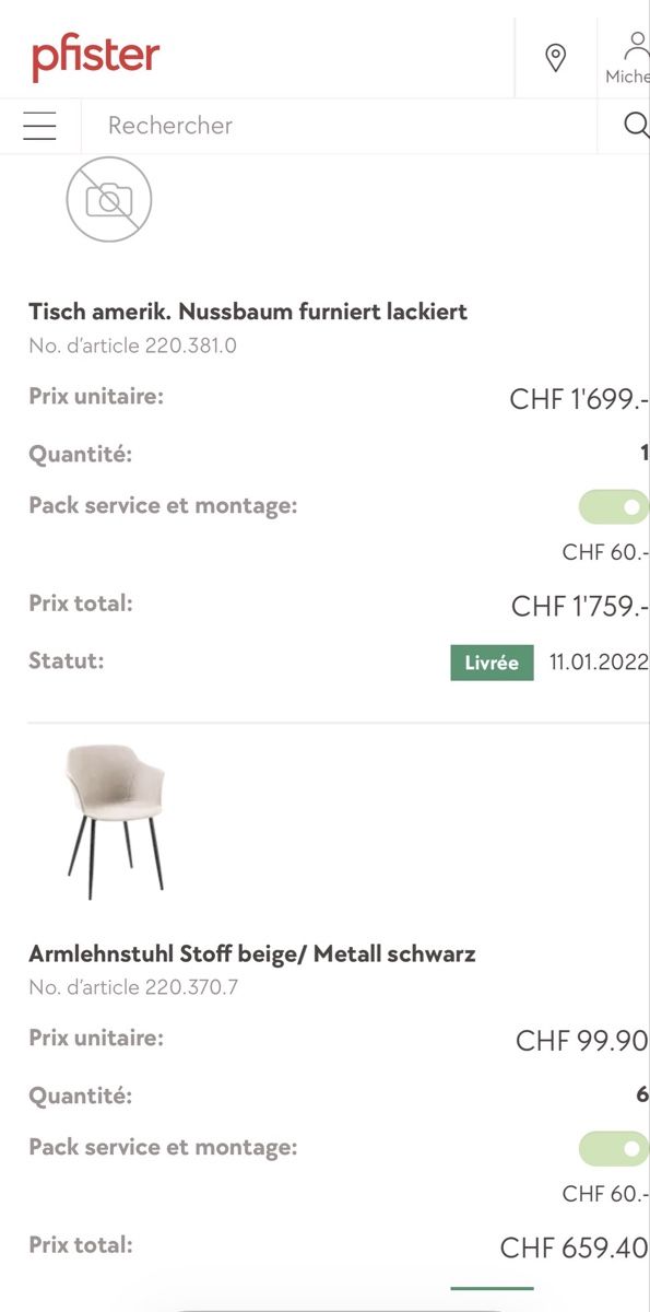 Pfister Tischset: Pfister Table + Chaises – Gebraucht aus La Tour-de-Peilz von HOTMI00 7
