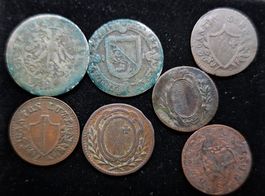 Lot alte Münze 2x ZH, 3x SZ 2x LU, 7 Stück siehe Scan