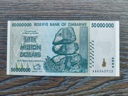 Zimbabwe 50'000'000 Dollars 2008, unc. !!!!!!!