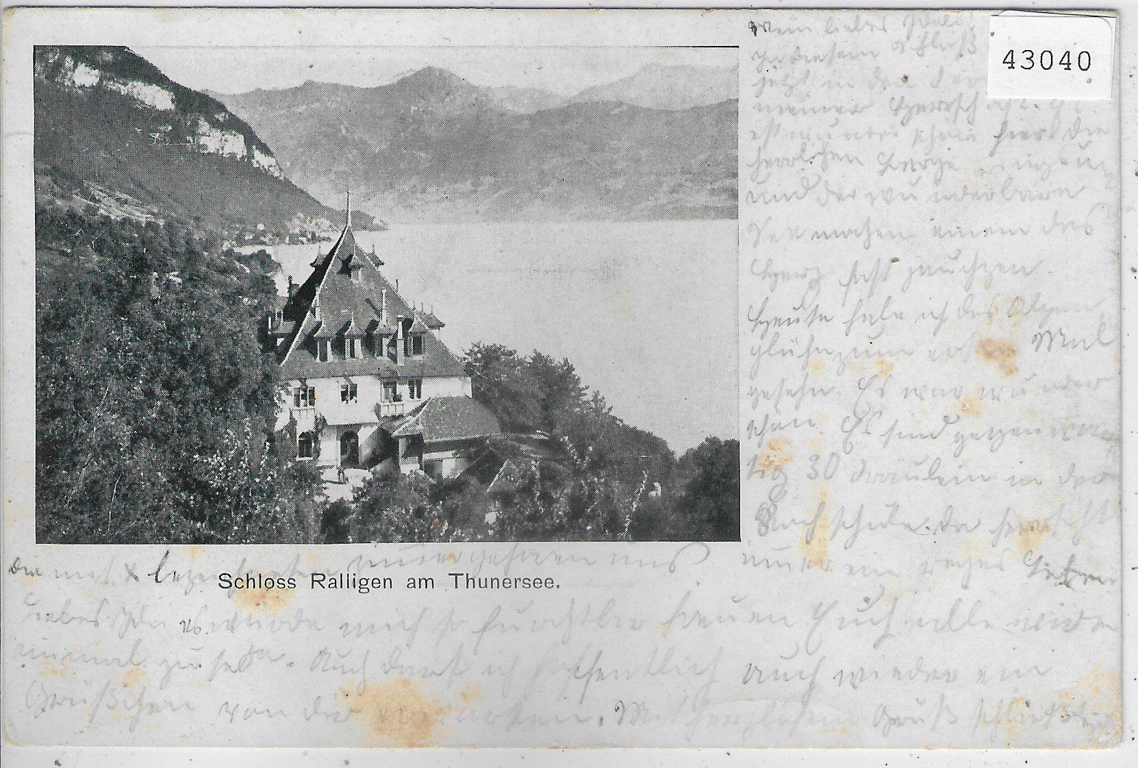 Cartoline postali: Schloss Ralligen am Thunersee – Usato da Ettingen venduto da Kartenplanet