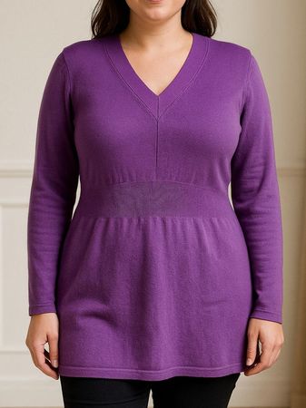 Feinstrick Long pullover Gr L Flieder Lila Frühling 2118