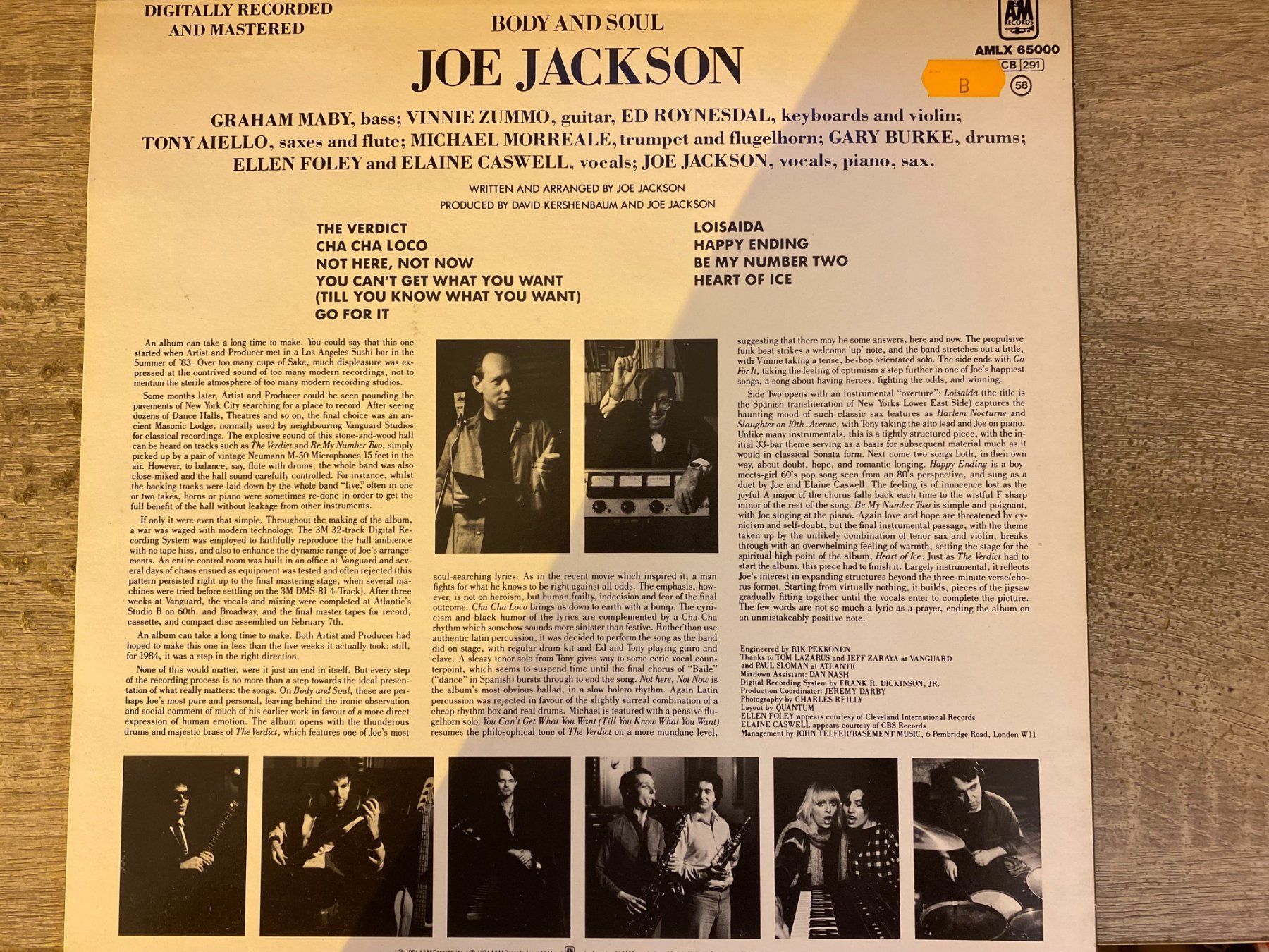 Dischi in vinile: Joe Jackson : Body and Soul – Usato da Clarens venduto da Surcouf91 1