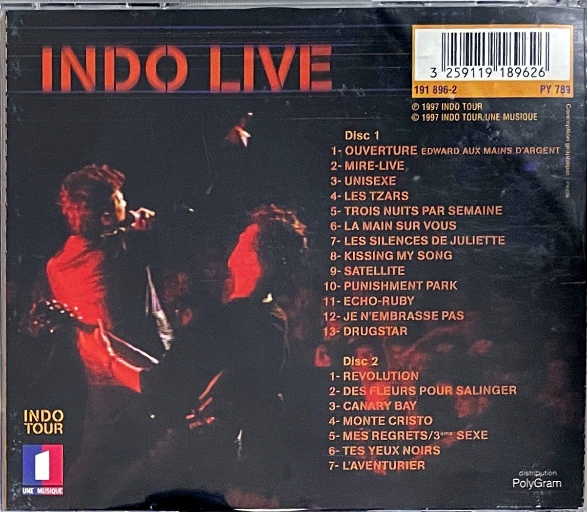 CD: Indochine 2 CD's - Indo Live – Usato da Savagnier venduto da Ne2065 1