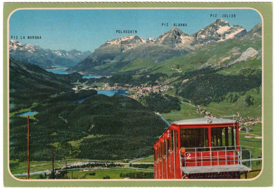 Ansichtskarten: St. Moritz - Standseilbahn Muottas Muragl – Gebraucht aus Binningen von Mountainrider