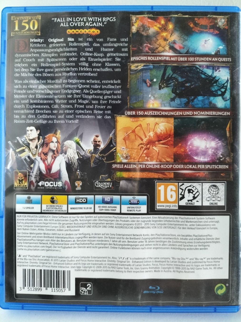 Spiele: Divinity Original Sin - Enhanced Edition  (PS4) – Gebraucht aus Nürensdorf von  1