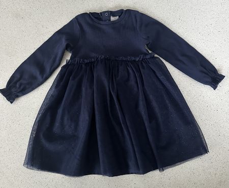 Kleid mit Tüllrock dunkelblau Gr. 98/104