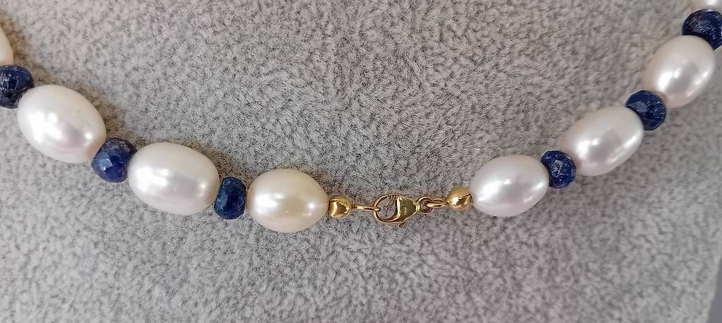 Catenine: Collier mit Perlen und Saphir GG 375 – Usato da Stans venduto da wer_fd5f 2