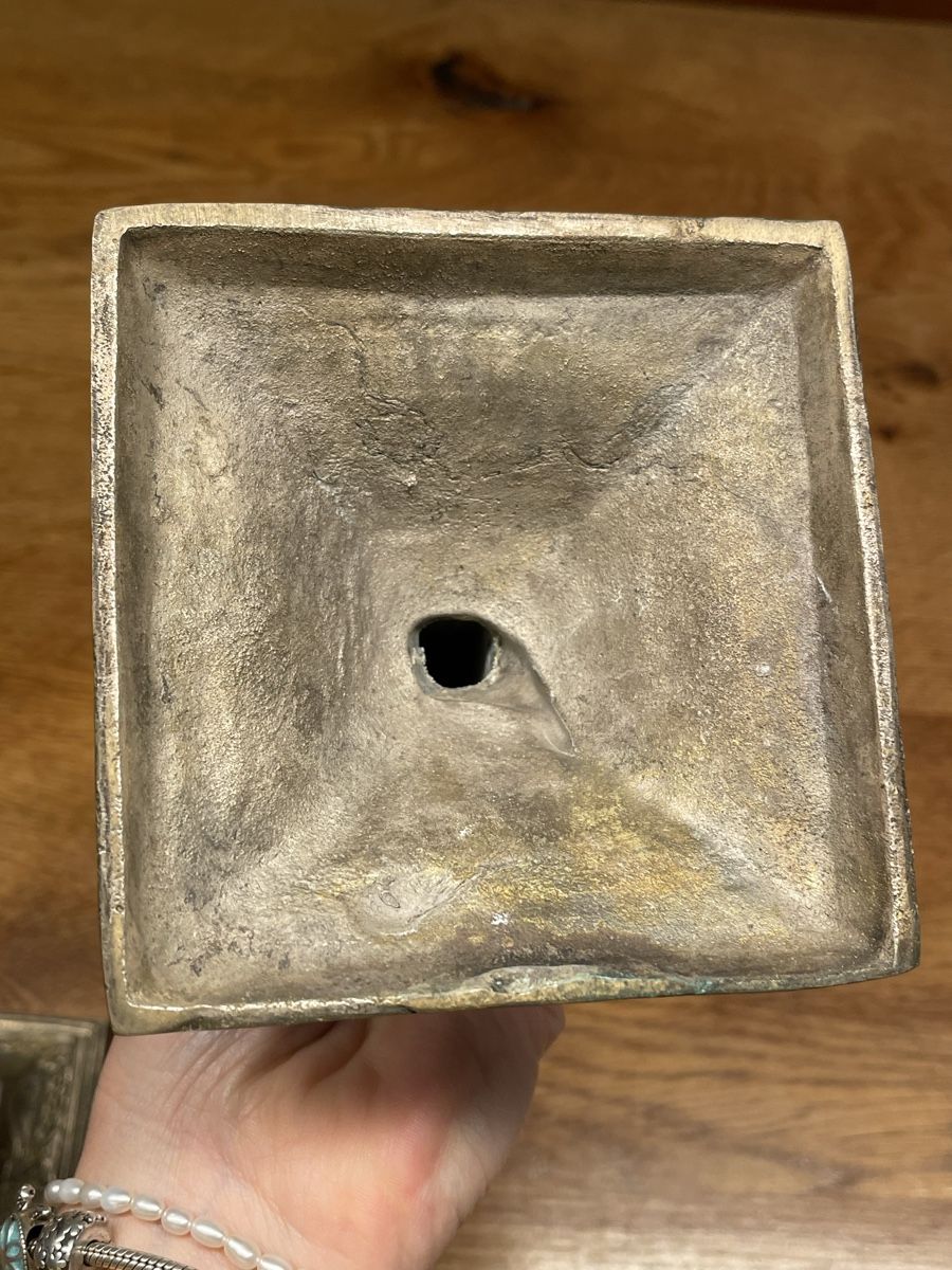 Bougeoirs: 2x Kerzenständer, antik Messing oder Bronze – D'occasion à Niederbüren par poschti 4