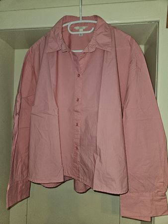 Damen Oversize Bluse von H&M Baumwolle rosa