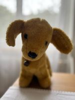 zu 85% sicher, dass es sich um alten Steiff Hund handelt