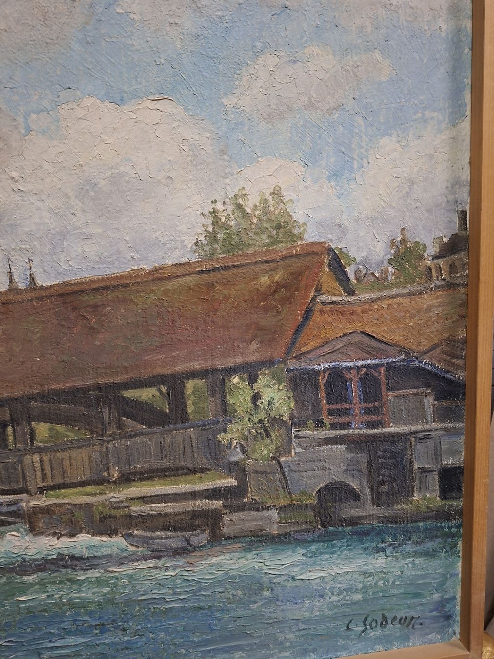 Dipinti: Gemälde "Brücke Luzern" von C. Sodeur,  – Usato da Grossdietwil venduto da hufi10 4