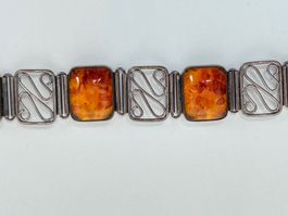 Bracelet Fischland Art Déco en argent 835 et ambre