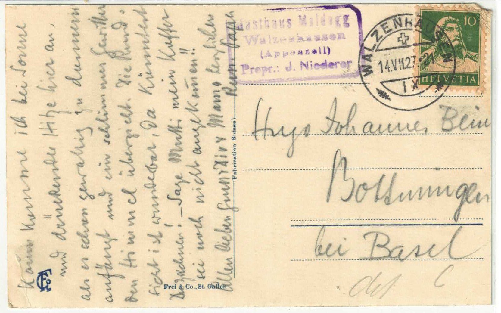 Cartes postales: Gasthaus Meldegg mit Blick auf den Bodensee – Défectueux à Ettingen par Kartenplanet 1