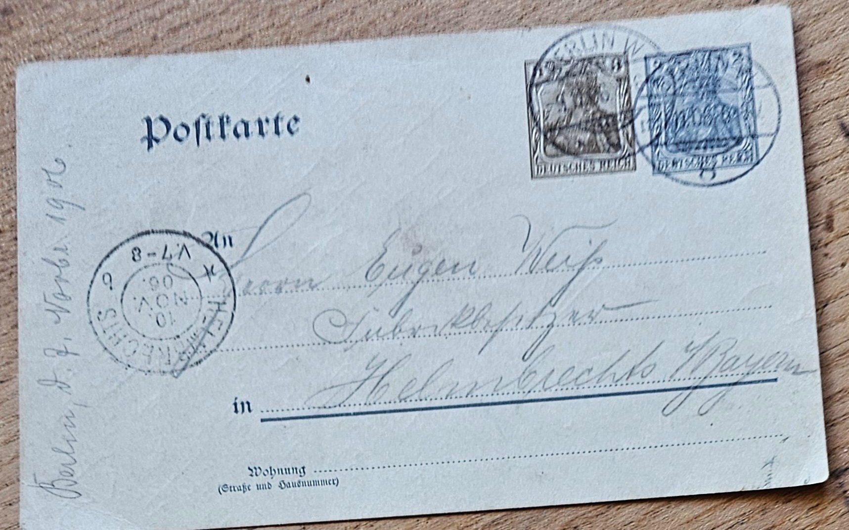 Alle Briefmarken: Dt. Reich Ganzsache Berlin 1906 – Gebraucht aus Les Valettes von Nuba1