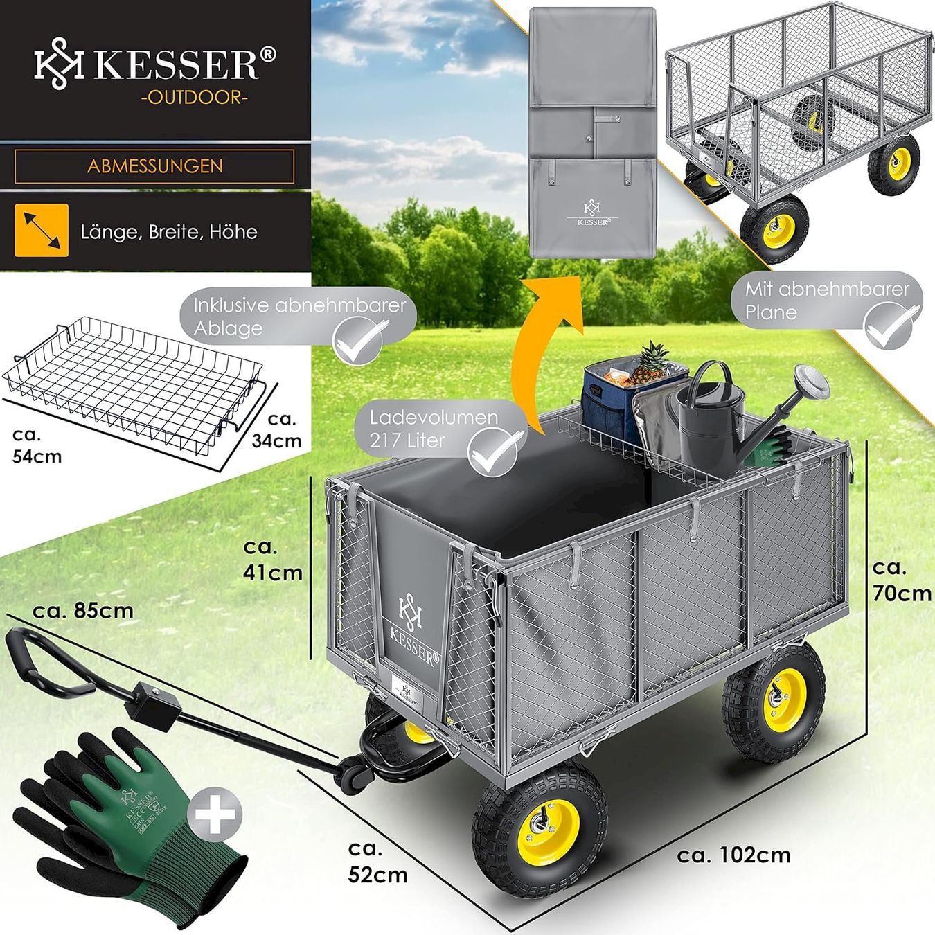 Altro in Utensili da giardino: KESSER Bollerwagen 550kg GRAU – Nuovo e nell'imballaggio originale da Bottighofen venduto da zaap 6