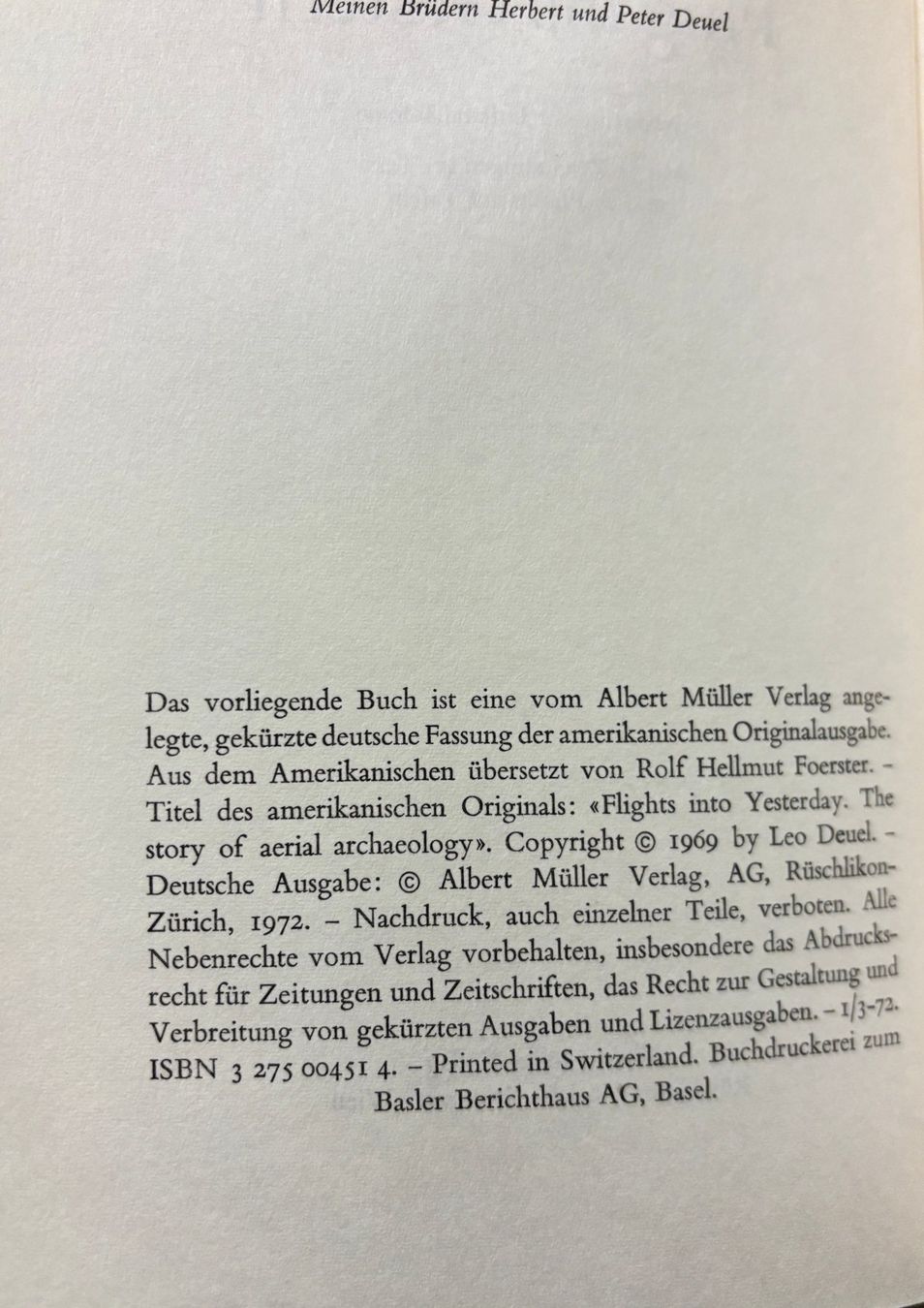 Libri: Der Flug ins Gestern – Nuovo (secondo la descrizione) da Sarnen venduto da Livres 3