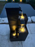 Gartenbrunnen, Wasserfall, LED-Beleuchtung Naturschiefer