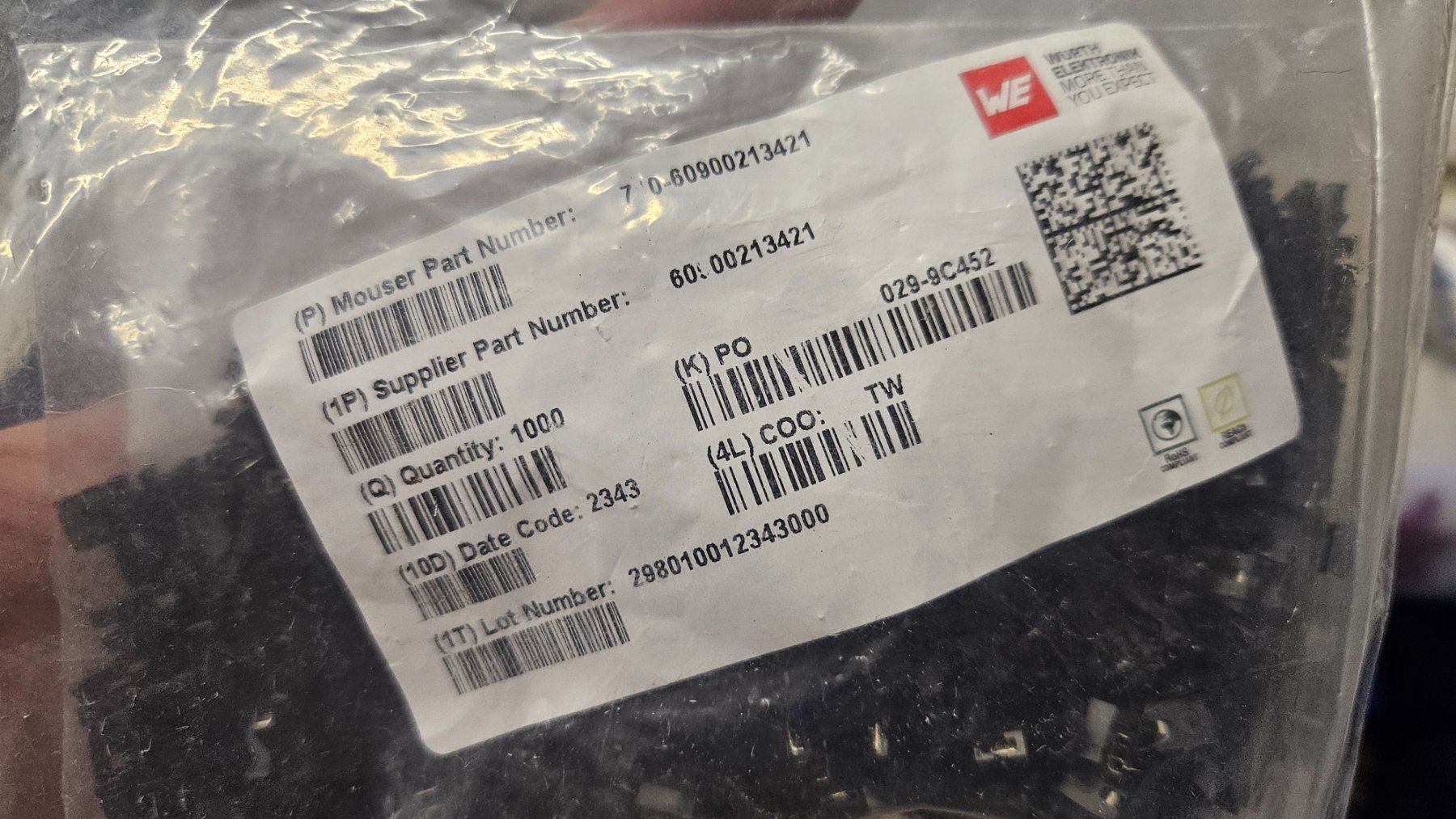 Elektronikbauteile: 1000 pz. WR-PHD 2.54mm Jumper Wurth – Neu und originalverpackt aus Melano von H-Sara 1