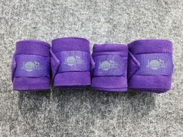 4 Jumptec Fleecebandagen, violett, 3m, Pferdebandagen