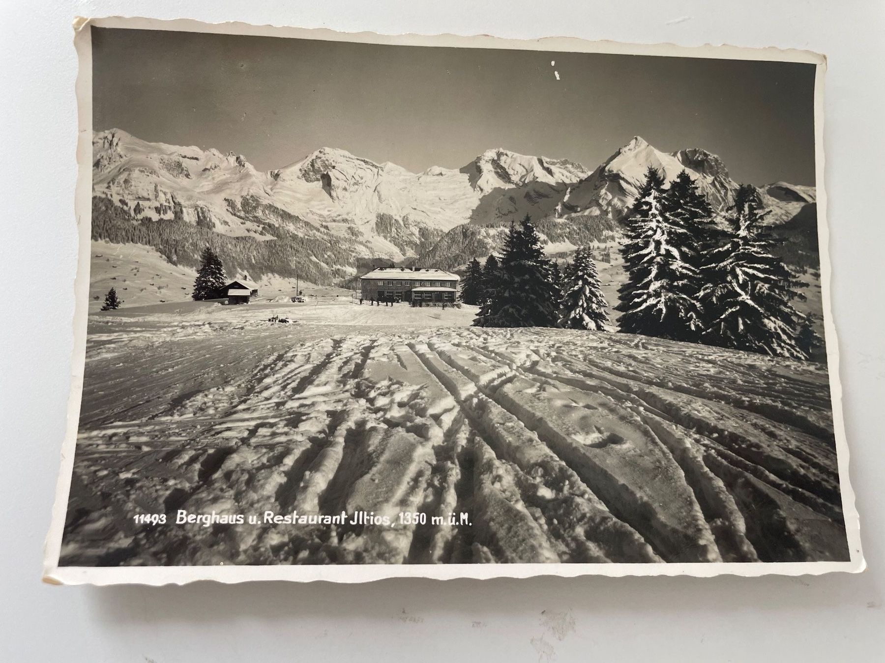 Cartoline postali: Alte Winter Postkarte Berghaus Jltios, ca. 1938 – Usato da Stäfa venduto da riccardinho