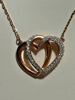 Swarovski Halskette, rosé-gold, Herz, Strass