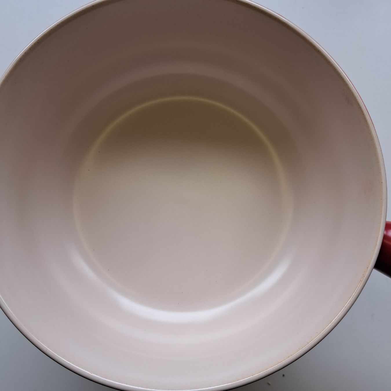 Padelle: Schönes rotes Fonduecaquelon – Usato da Zofingen venduto da Bachmann4 2