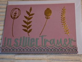 Trauerkarte, handgemacht "In stiller Trauer" A6 Format