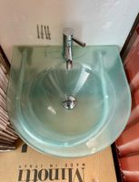 Hochwertiges Designer Lavabo Waschtisch aus Glas / Türkis