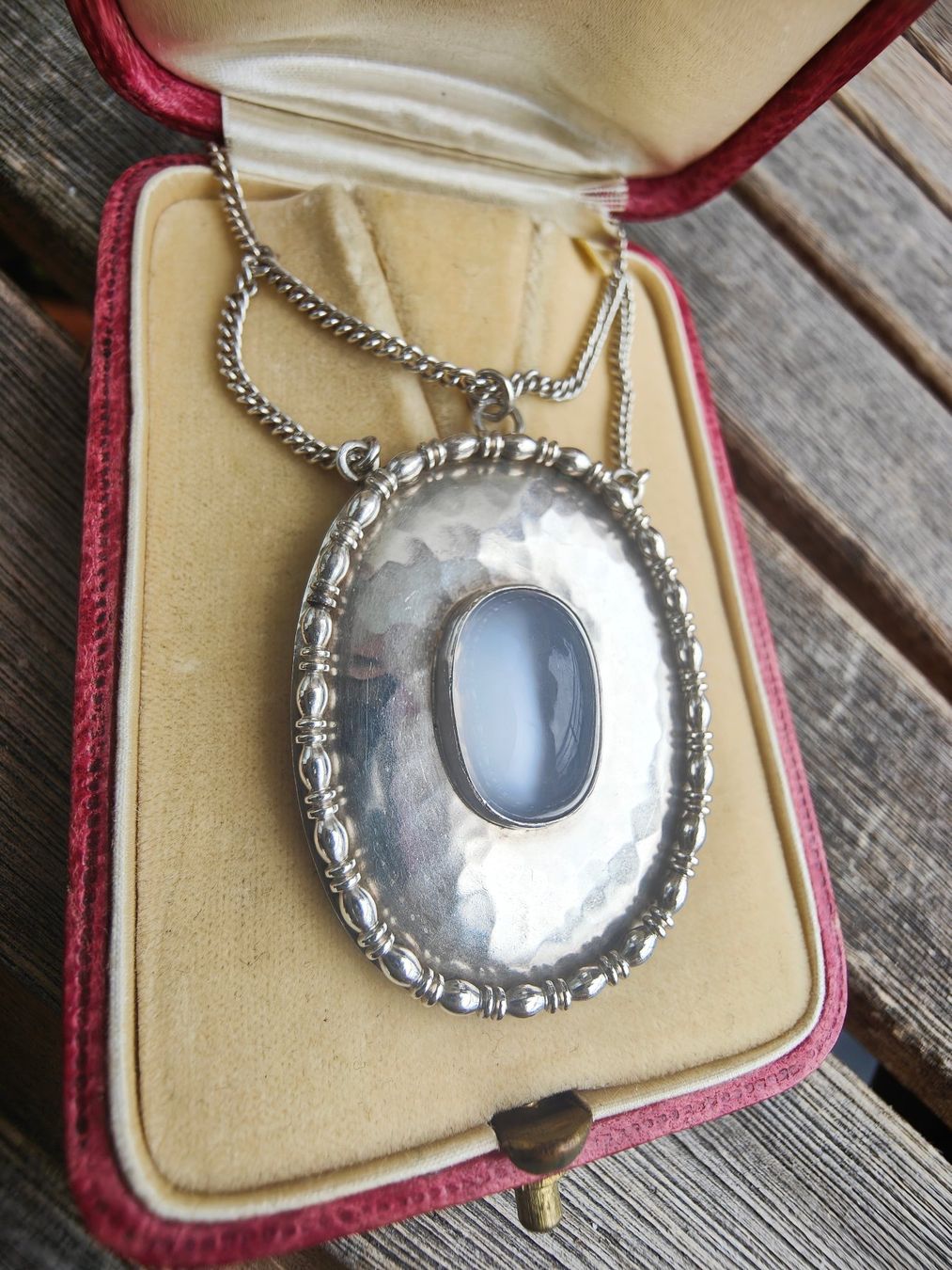 Catenine: Antike Jugendstil Mondstein Silber Halskette Collier – Usato da Schwyz venduto da chopaya 5