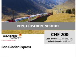 Glacier Express - Bon- Geschenkkarte- Gift Card - 200 CHF 