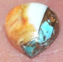 Cabochon L-2681 – Auster Kupfer Türkis Herz ca.10x10 mm