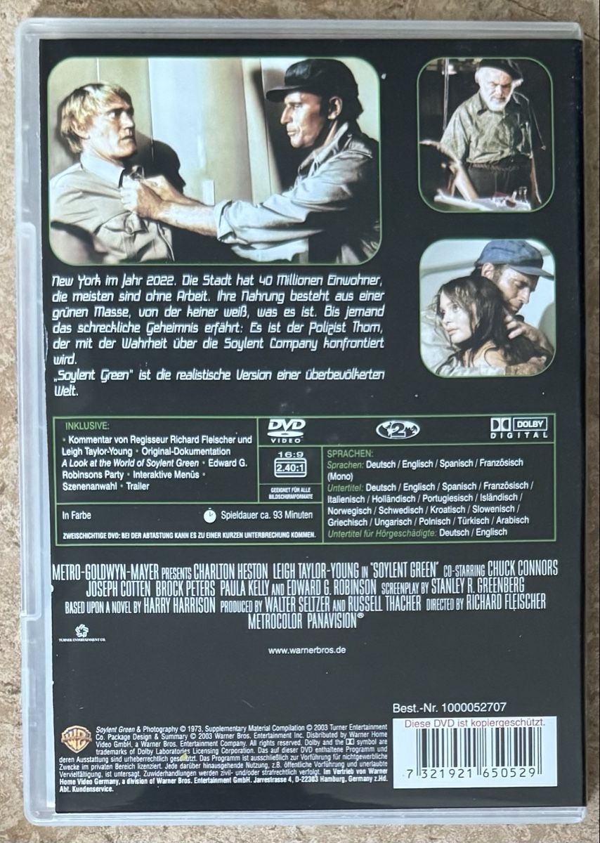 Tutti i DVDs: SOYLENT GREEN  – Nuovo (secondo la descrizione) da Dietikon venduto da AndreaSch01 1