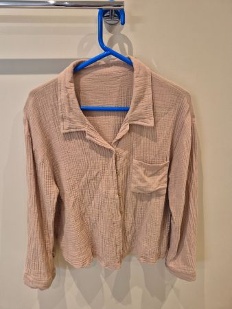 Langarmbluse beige, Gr. L