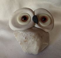 Eule Figur Naturstein Handgemacht wunder schön 