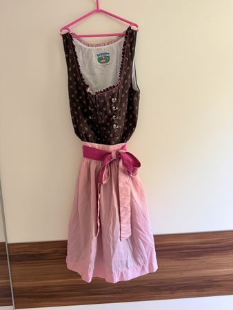 Turi Landhaus Dirndl Braun rosa 