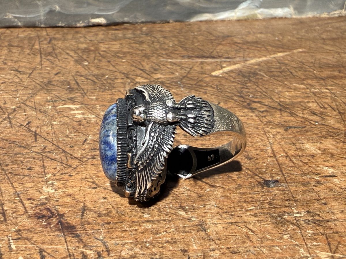 Anelli: Majestätischer Silberring mit Lapis Lazuli Grösse 62 – Nuovo (secondo la descrizione) da schaffhausen venduto da VintAntik_1980 7