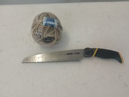Klapp-Säge Stanley & Schnurrolle gebrauchter Zustand