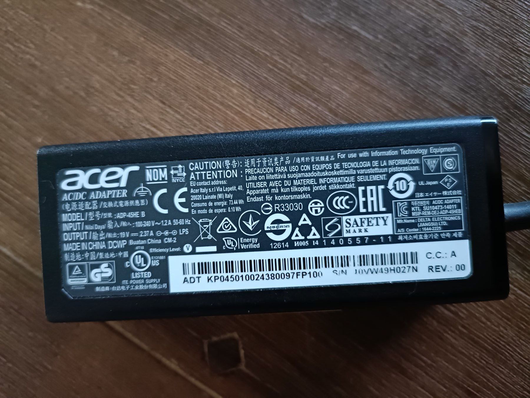 Acer PC: Notebook Netzteil Acer ADP-45HE B - Original – Usato da Niederwil AG venduto da Eksternenberg 1