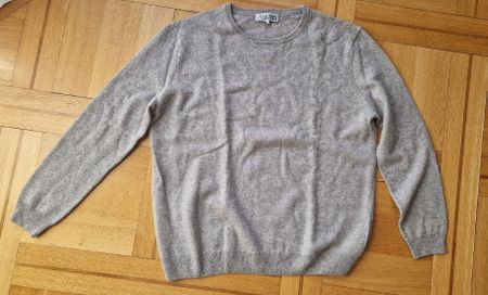 Pull femme 100% cachemire gris clair T. 50/52