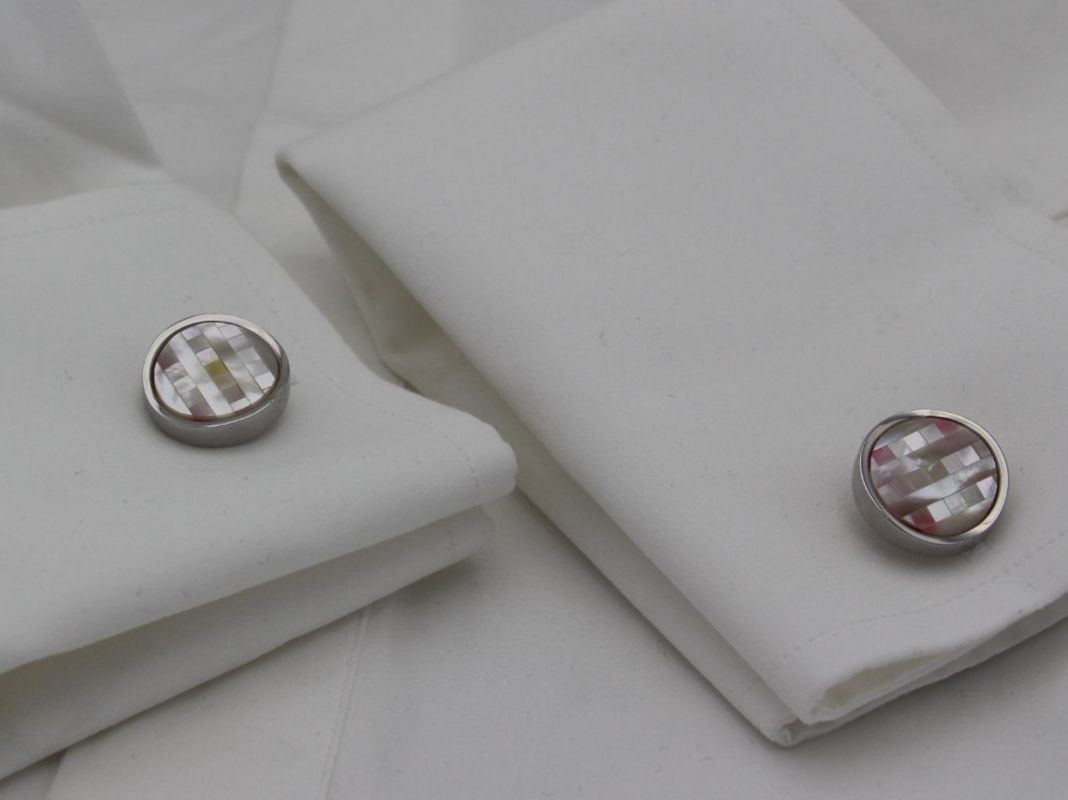 Gemelli: **NEU** Manschettenknöpfe aus Rhodium & Perlmutt – Nuovo e nell'imballaggio originale da Luzern venduto da jul_bn7b 4