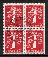 1939 Landi italienisch Nr.238z im 4er-Block mit ET-ʘ